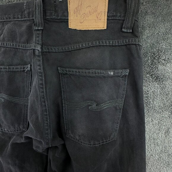 Nudie Jeans Off Beat Black Cotton Straight Cut Denim Button Fly Adult Men - Picture 11 of 16